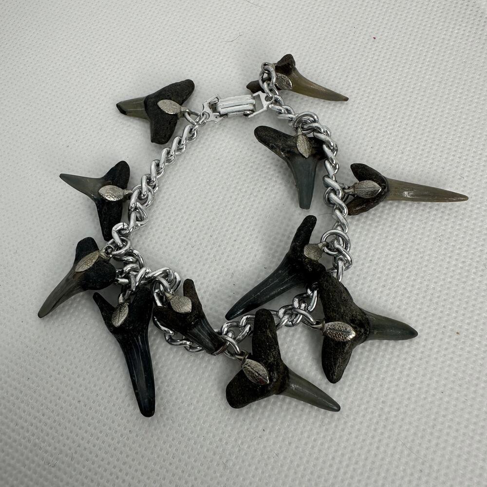 Fossil Shark Tooth Charm Bracelet